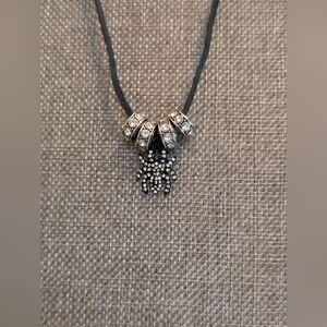 Rhinestone Spider Pendant Choker Necklace